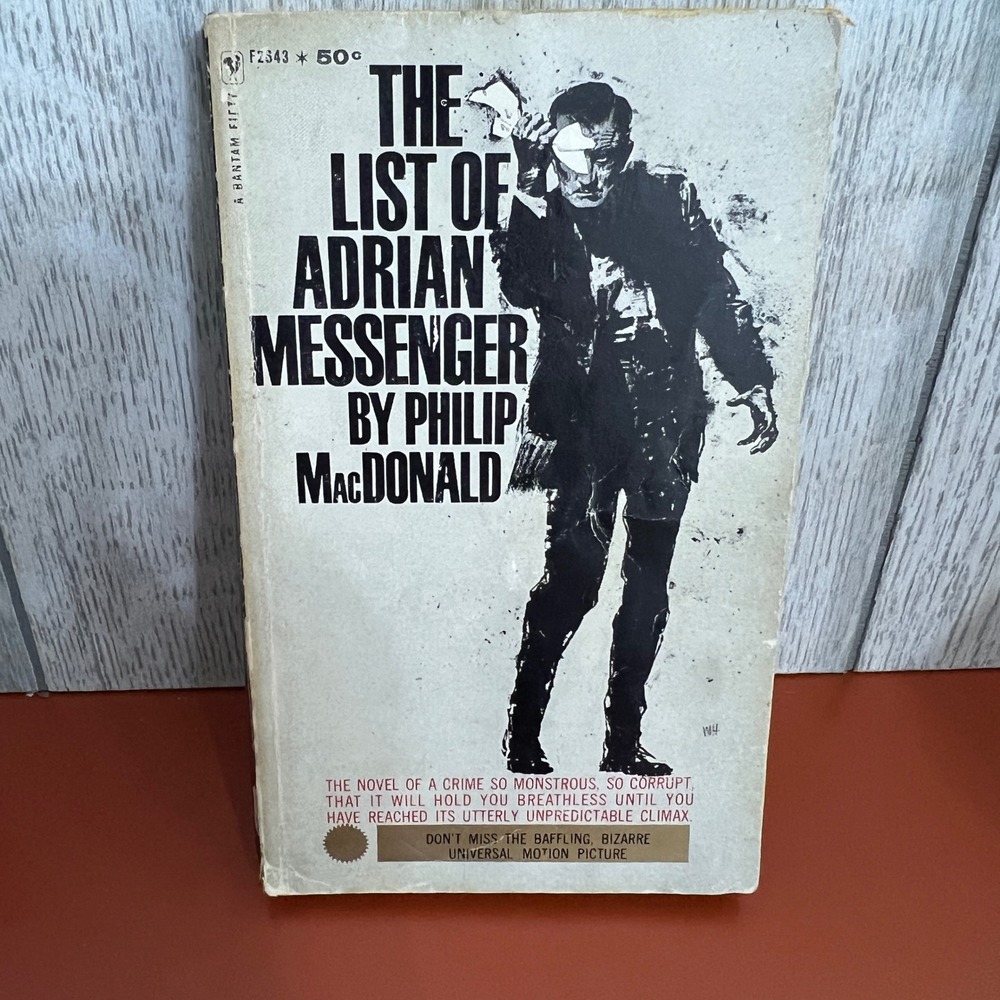 The List of Adrian Messenger Philip MacDonald Bantam PB‎ 1961 Vintage Movie